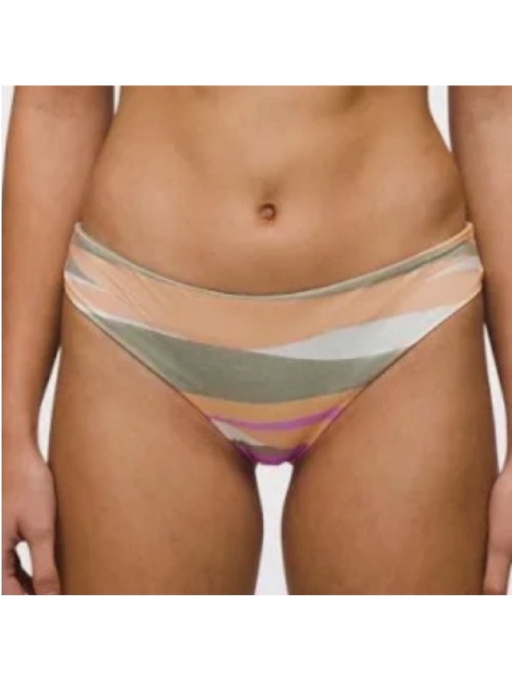 Prana Gemma Reversible Bikini Bottoms Waves Orange pink White Size M